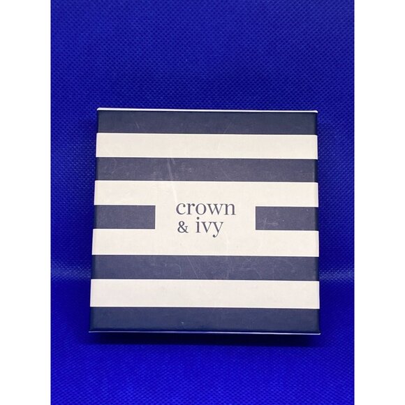 NIB Crown & Ivy Boxed Gold-Tone Single Anchor Charm Link Bracelet Rhinestone - Picture 5 of 5